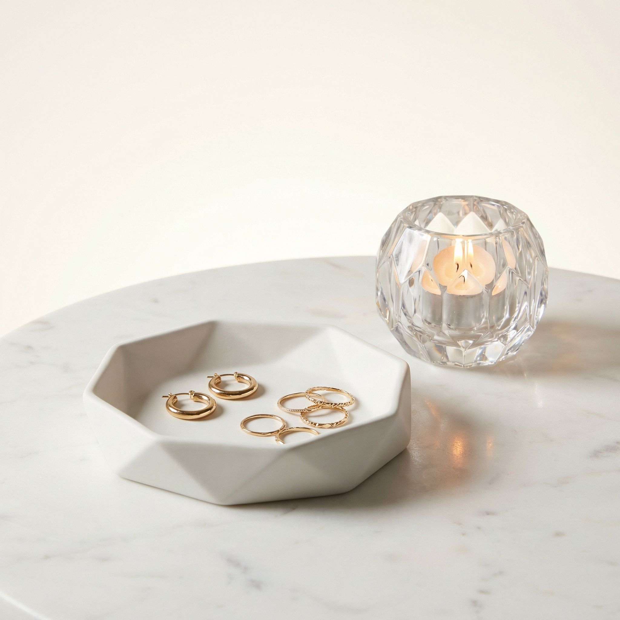 Geometric jewelry tray